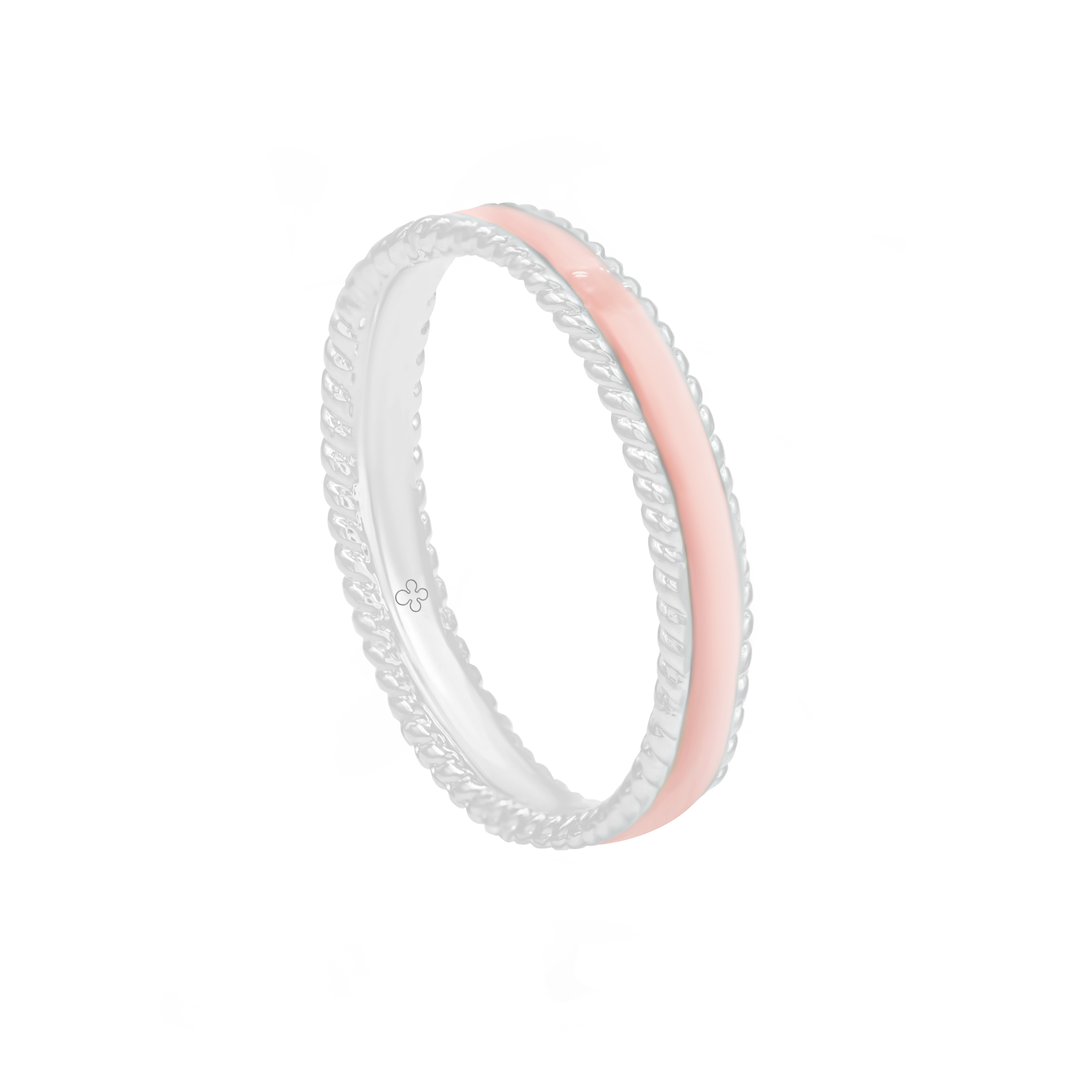 Pierścionek Colors z różową emalią posrebrzany