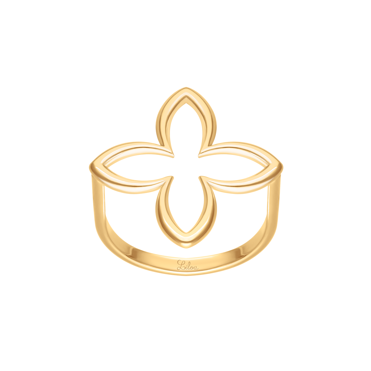 Pierścionek Icons w kształcie lilii pozłacany