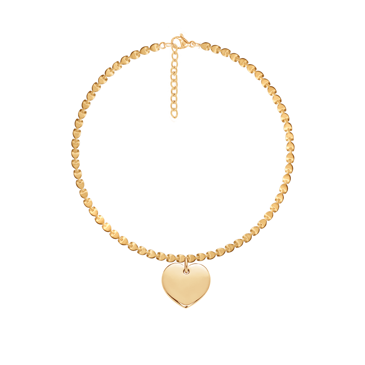 Bransoletka Hearts z zawieszką serce pozłacana 16+3,5 cm