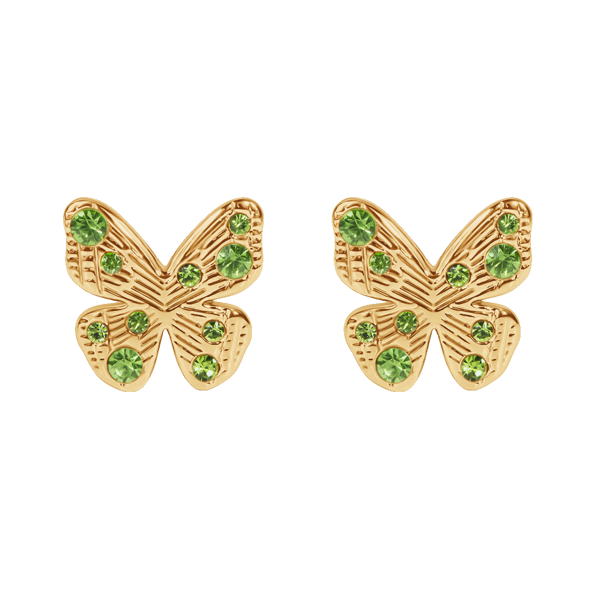 Kolczyki sztyfty Papillon, pozłacane