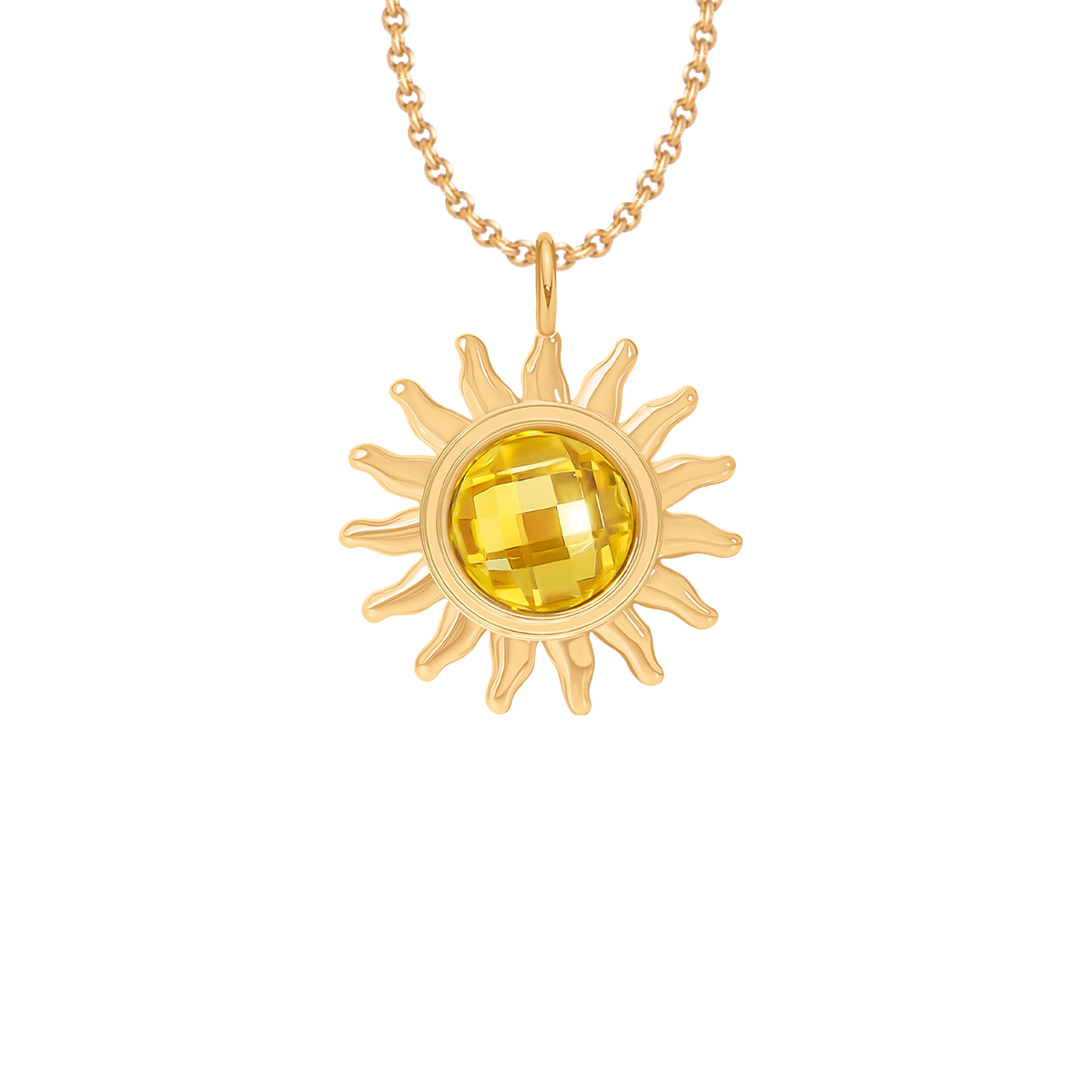 Naszyjnik z zawieszką Soleil 1,2 cm, pozłacany