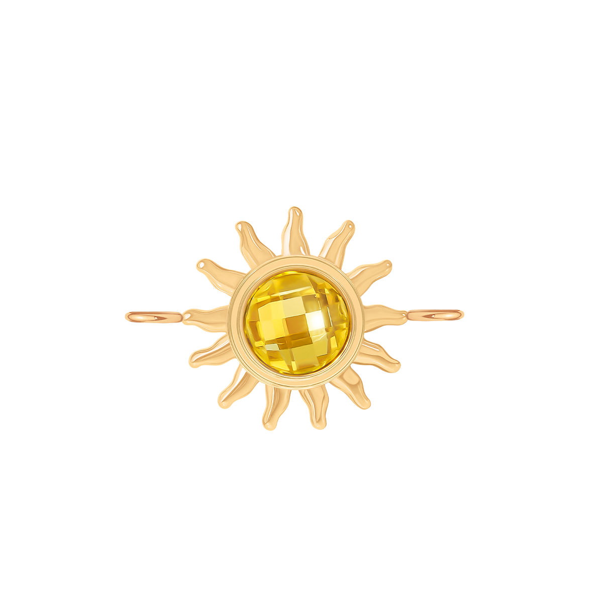 Zawieszka płaska Soleil 1,8 cm, pozłacana