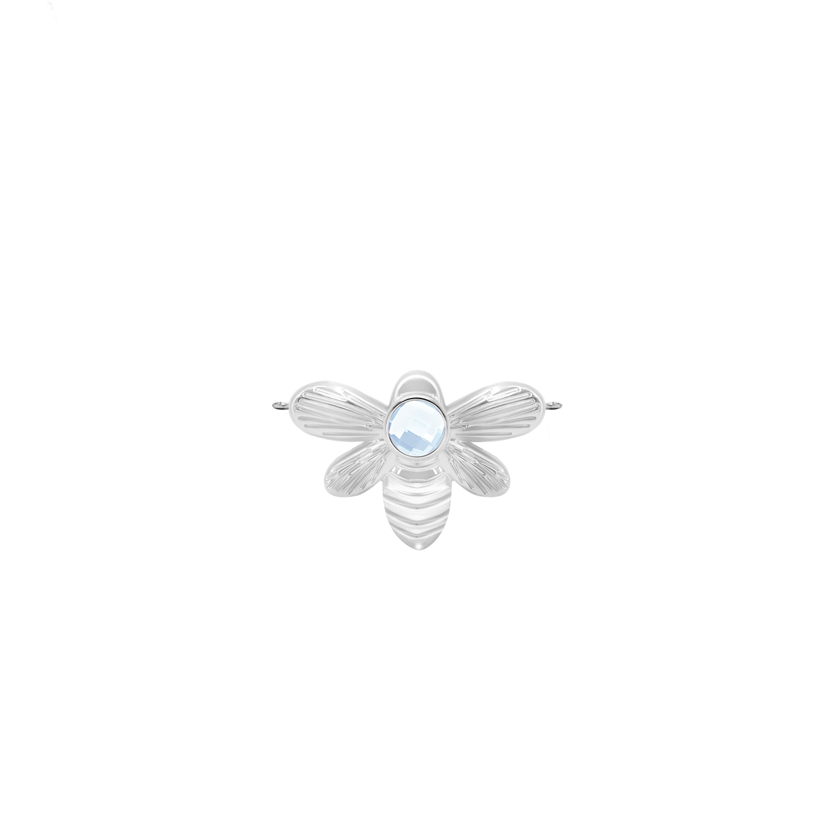 Zawieszka płaska 1,5 cm Honey z kwarcem, posrebrzana