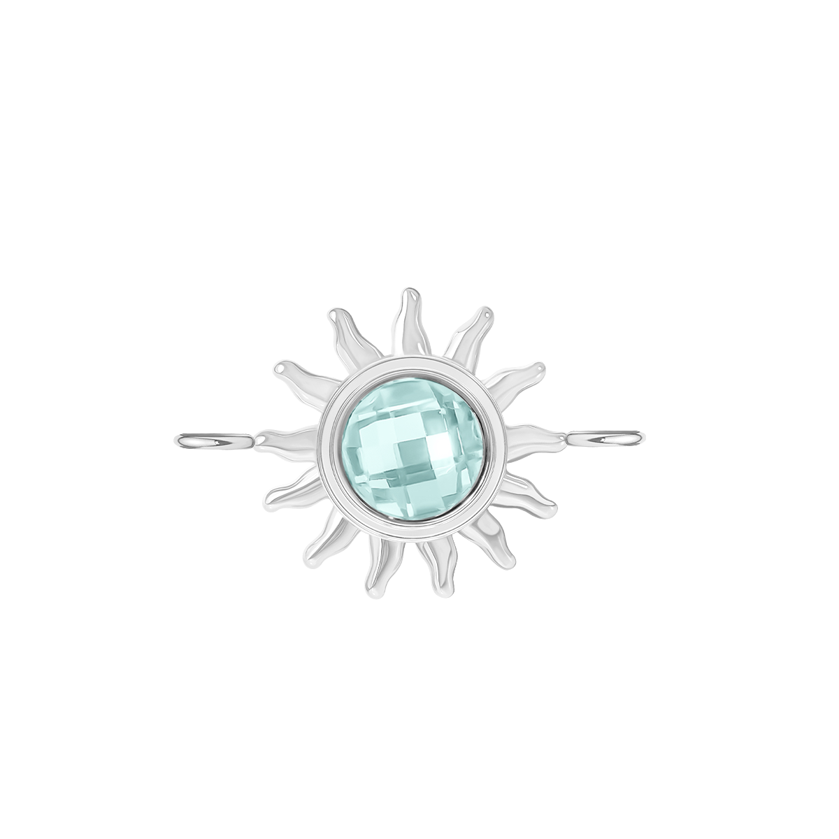 Zawieszka płaska Soleil 1,8 cm, posrebrzana